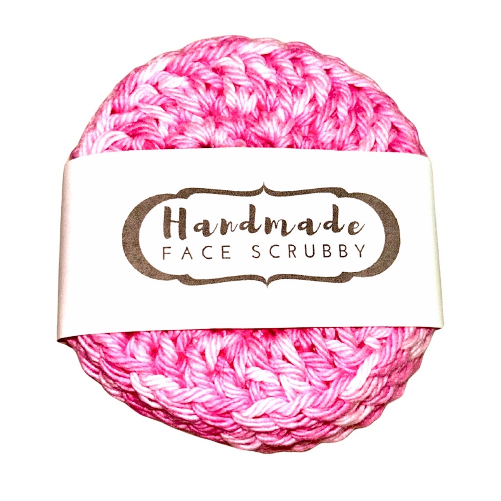 NWT Handmade Pink Crochet Face Rounds 100% Cotton Face Scrubbies 4 pack